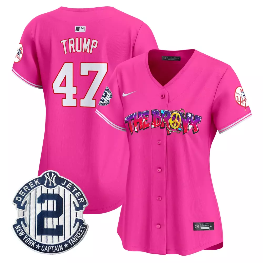 Donald Trump 47 New York Yankees Jersey Pink The Bronx Borough Women Replica Alternate