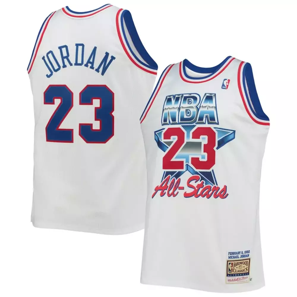 Deandre Jordan 23 NBA All-stars Jersey White 1992 Men Authentic Blue Red Hardwood