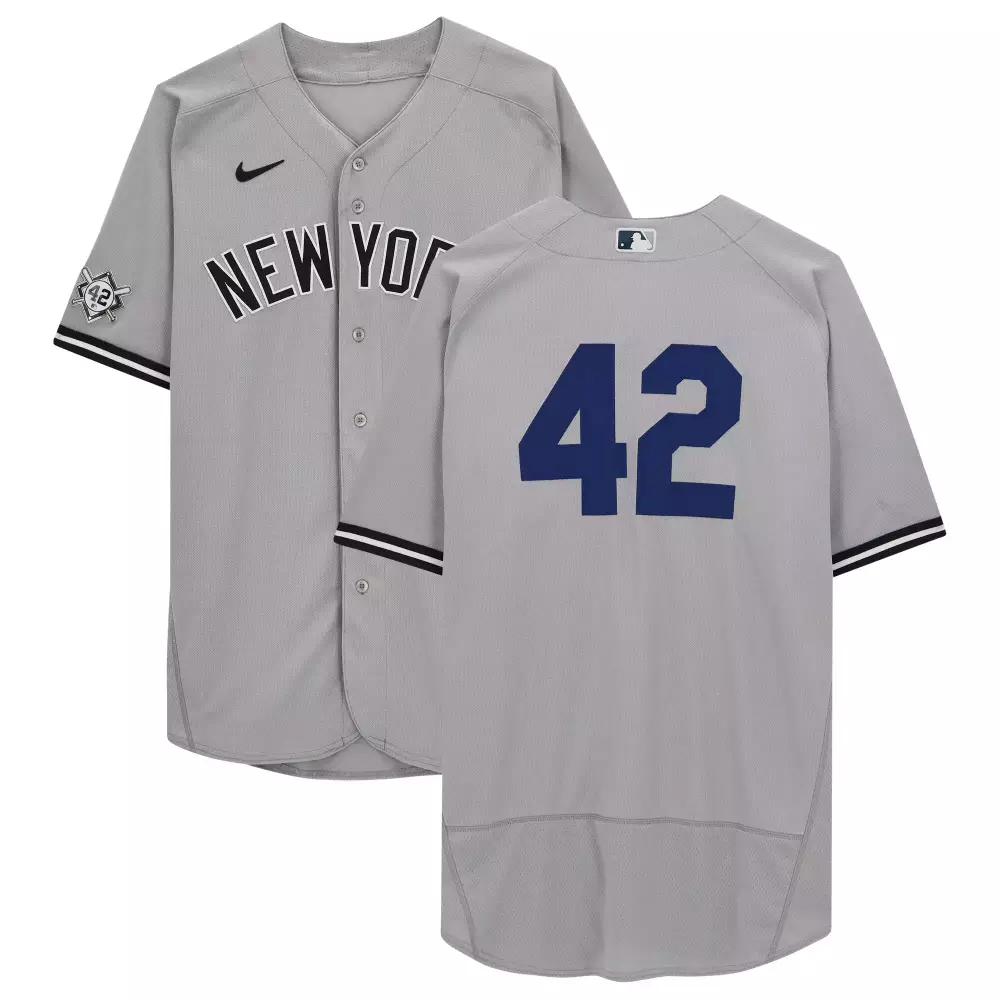 Mariano Rivera 42 Jersey Gray Jackie Robinson Day New York Yankees 50th Anniversary