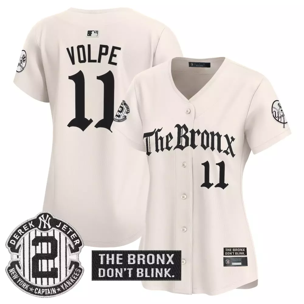 Volpe Bronx 11 New York Yankees Jersey White The Don't Blink Women Stitched Black