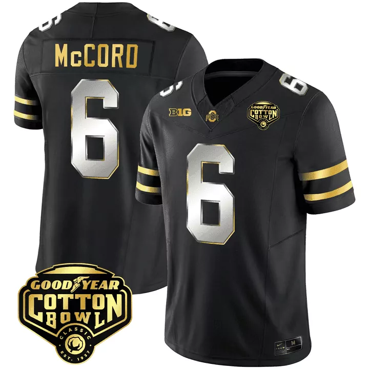 Kyle Mccord 6 Ohio State Buckeyes Jersey Black Goodyear Cotton Bowl Classic Men Stitched