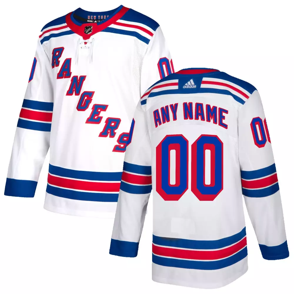 Custom New York Rangers Jersey White Men Stitched Blue Red All