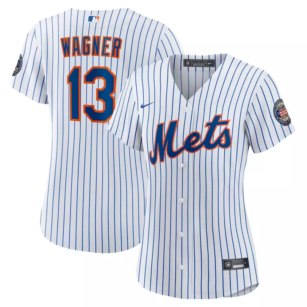 Grimace Pinstripe 13 Jersey White 60th Anniversary New York Mets Women Limited Blue