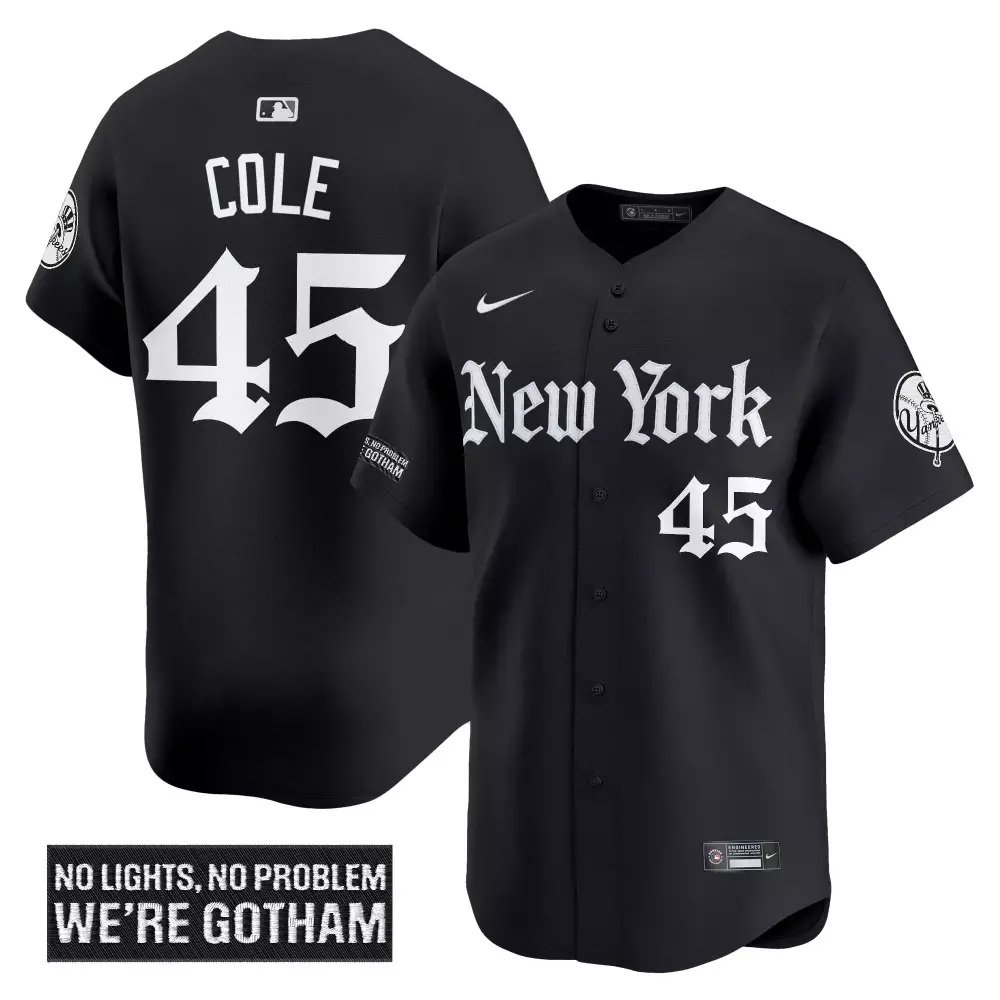 Est We 45 New York Yankees Jersey Black Gotham Men Authentic Alternate White Vapor