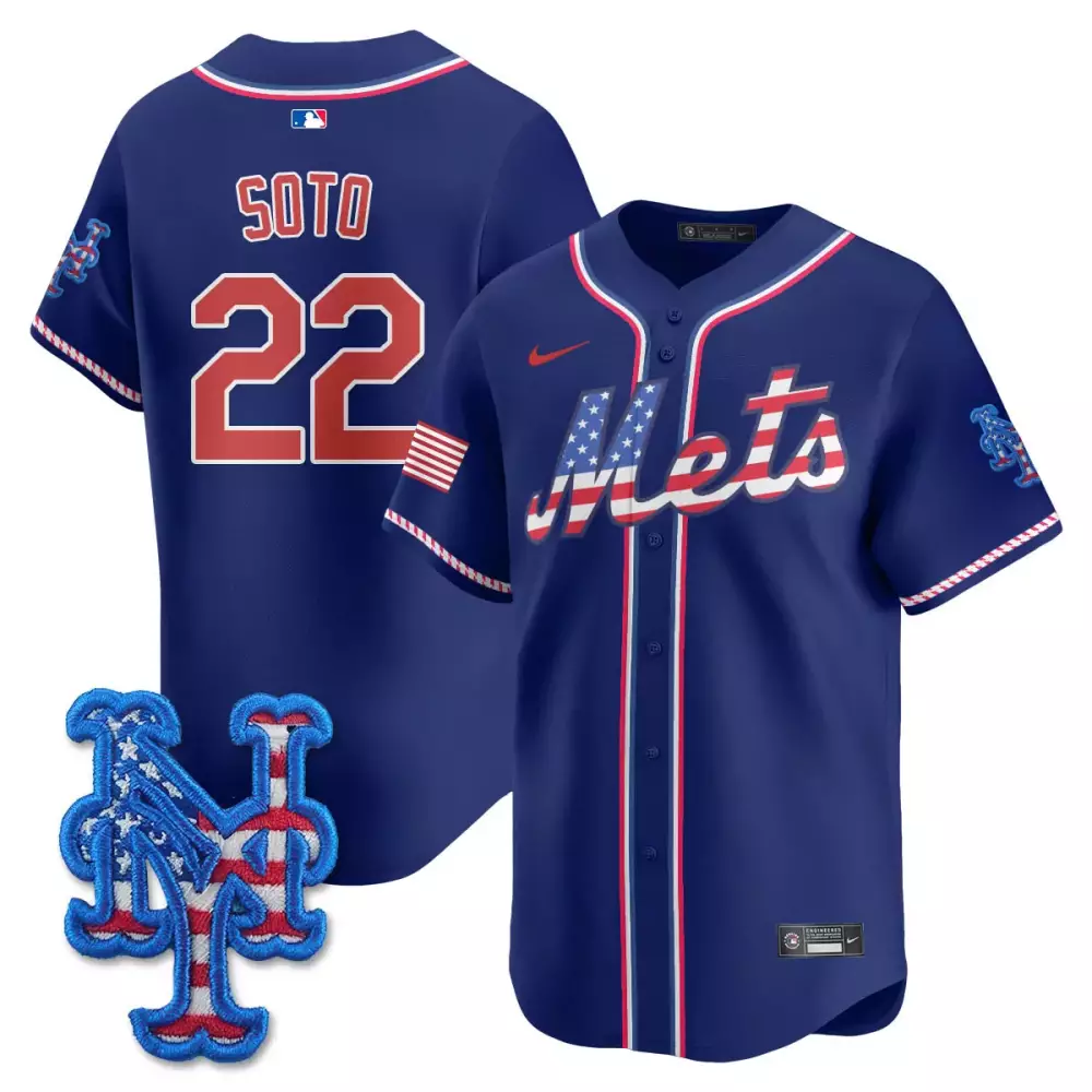Soto Fourth 22 New York Mets Jersey Blue City Connect American Flag Men Authentic