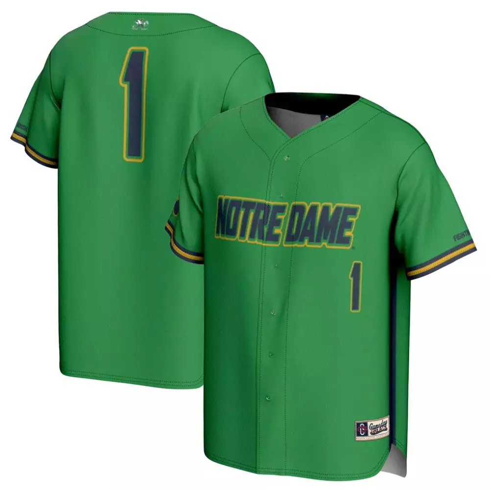 Hunter Dame 1 Jersey Green Notre Fighting Irish Men Replica Yellow Navy Blue Gameday