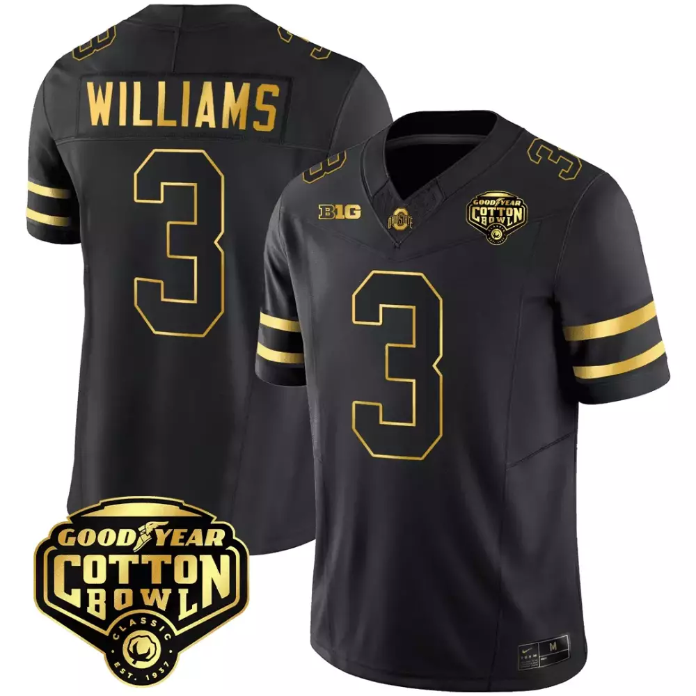 Miyan Williams 3 Jersey Black Ohio State Buckeyes Goodyear Cotton Bowl Classic Men