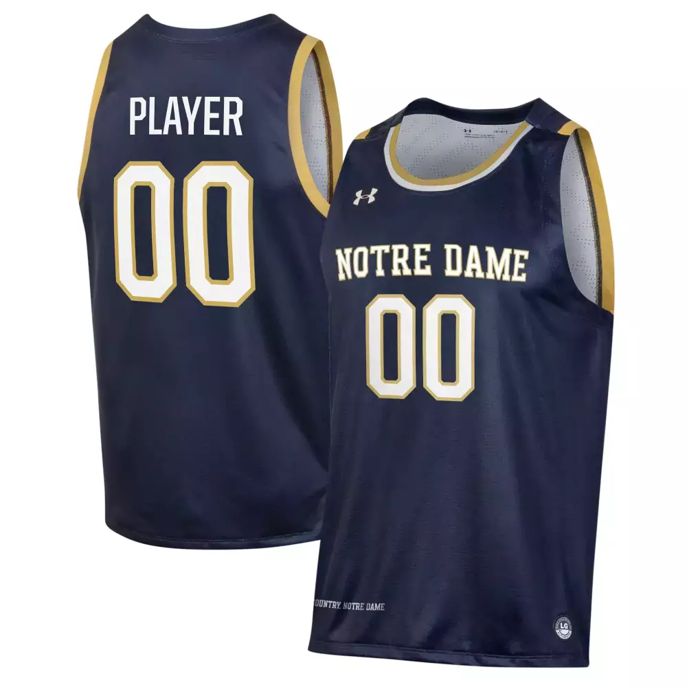 Custom Notre Dame Jersey Navy Unknown Gold All Stitched Vapor