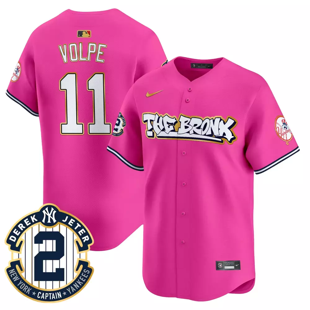 Anthony Volpe 11 New York Yankees Jersey Pink The Bronx Men Authentic Alternate White