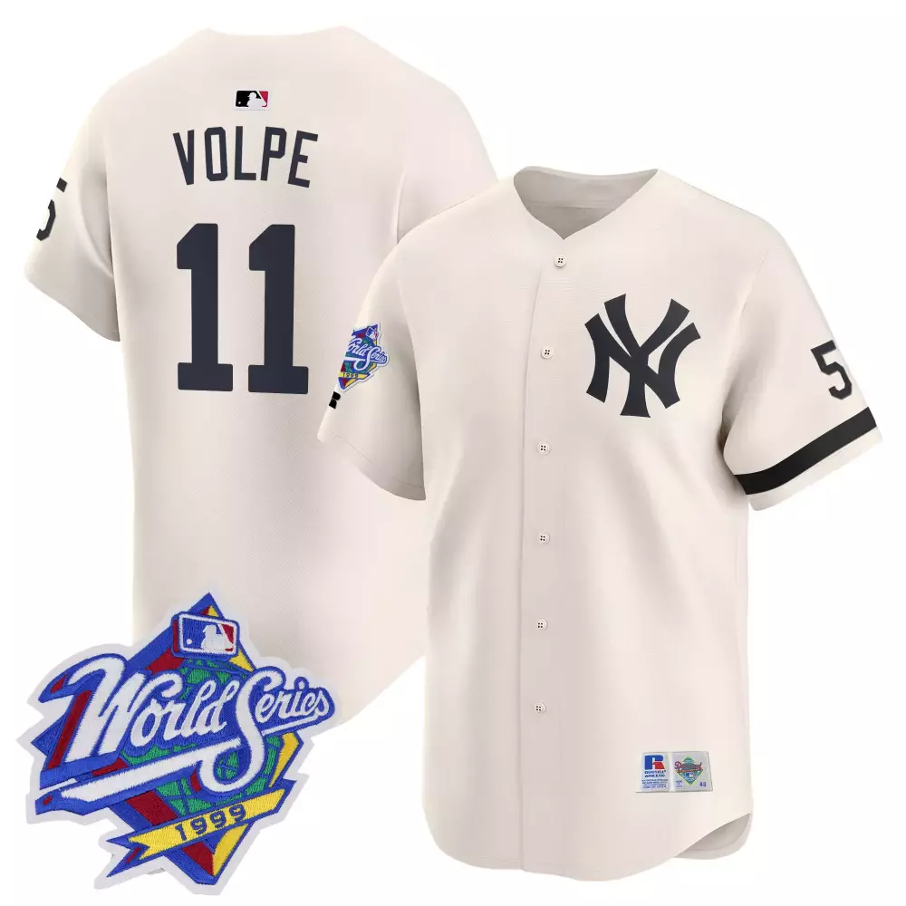 Joe Dimaggio 11 New York Yankees Jersey Cream 1999 World Series Men Authentic Alternate