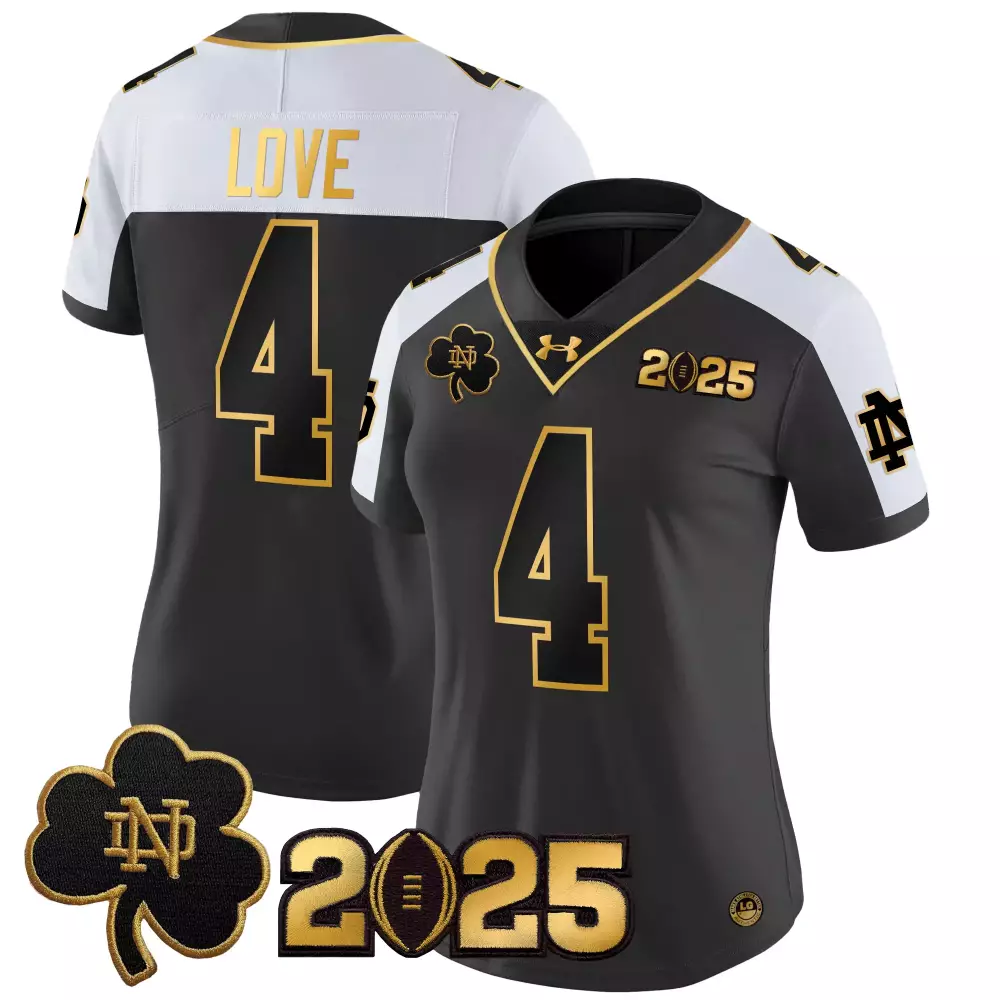 Love Fighting 4 Jersey Charcoal College Football Playoff Notre Dame Irish 2025 Women