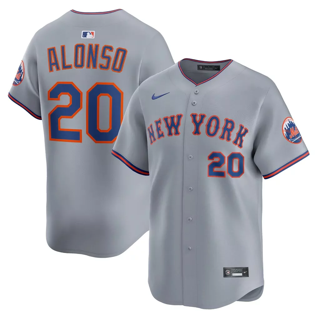 Pete Alonso 20 New York Mets Jersey Gray Men Authentic Alternate Blue Orange Limited