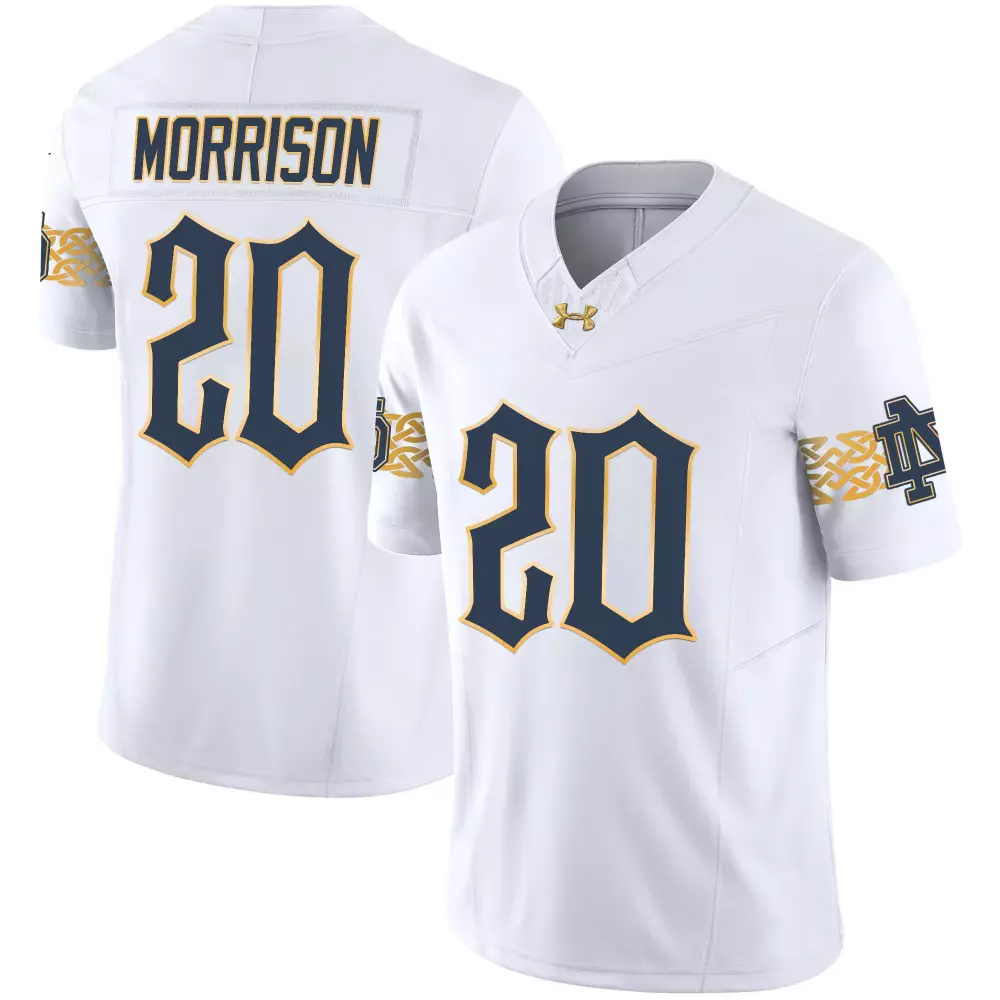 Benjamin Morrison 20 Jersey White Notre Dame Fighting Irish Men Stitched Alternate