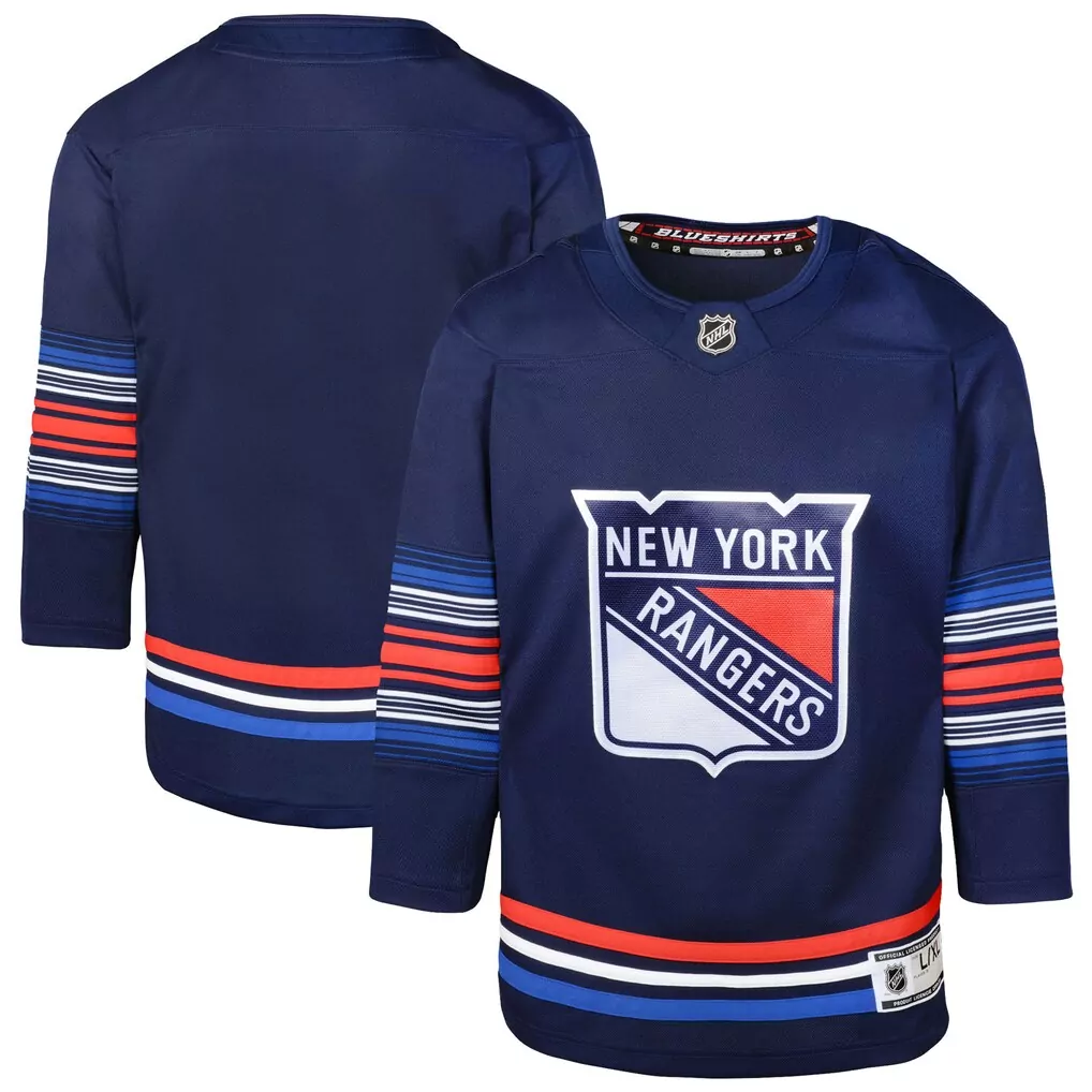 Custom New York Rangers Jersey Navy Blue Men Replica Red White Royal Alternate Premier