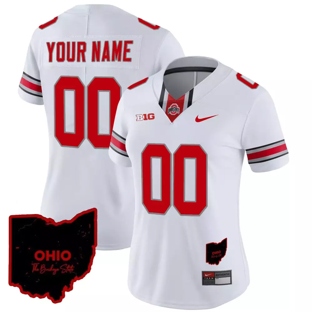 Custom Ohio State Buckeyes Jersey White Women Authentic Red Gray Black Vapor Limited