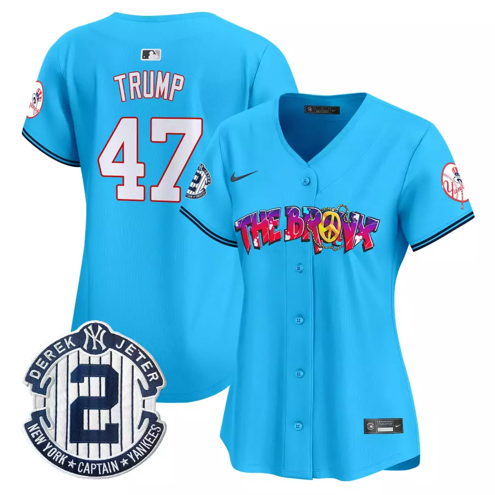 Donald Trump 47 New York Yankees Jersey Light Blue The Bronx Women Replica Alternate