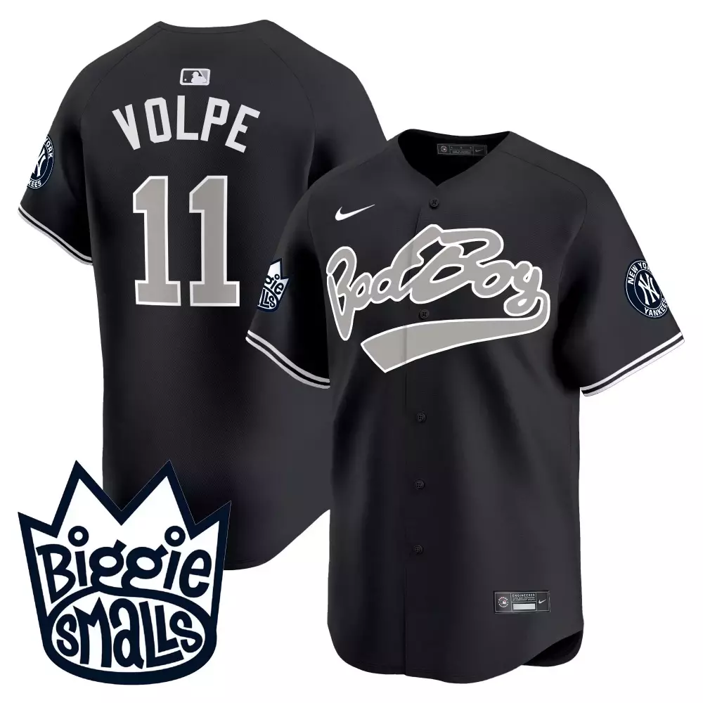 Anthony Volpe 11 New York Yankees Jersey Black Bad Boy Men Stitched Alternate Gray