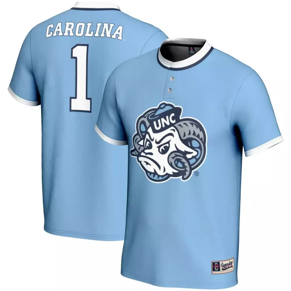 Custom North Carolina Tar Heels 1 Jersey Light Blue Men Replica White Navy Gameday