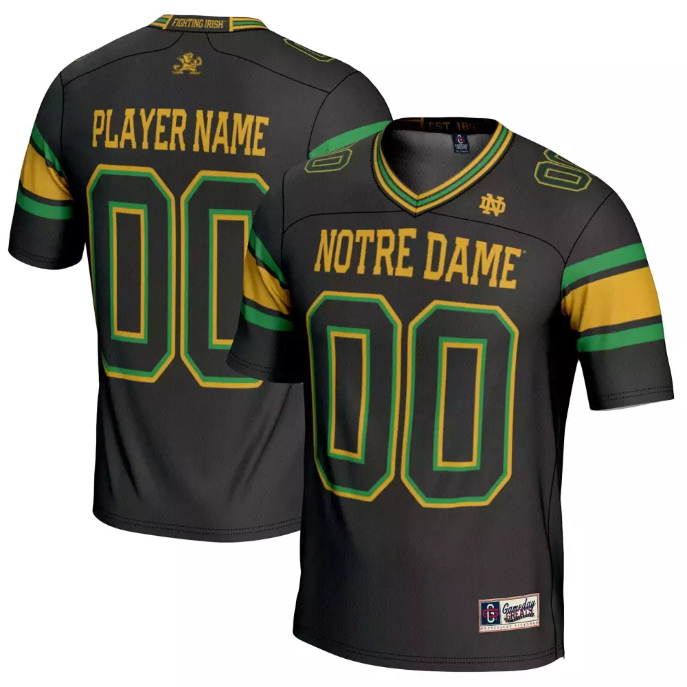 Notre Dame Fighting Irish Jersey Black Men Replica Gold Green All Stitched Vapor