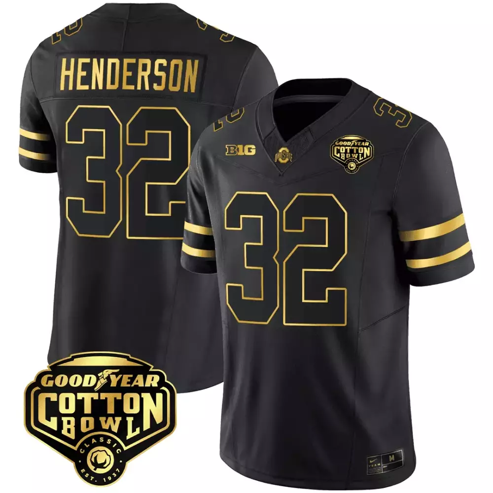 Treveyon Henderson 32 Jersey Black Cotton Bowl Ohio State Buckeyes Goodyear Classic
