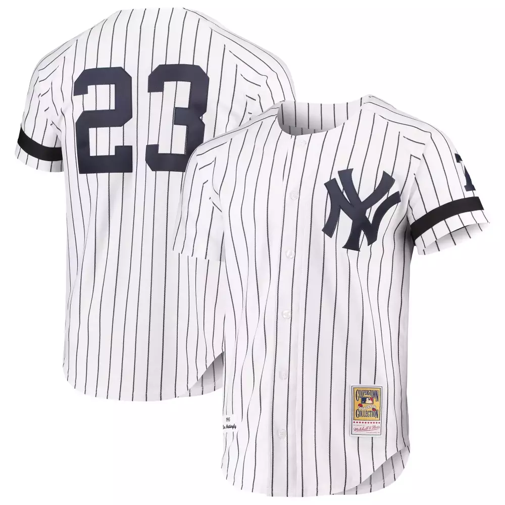 Don Mattingly 23 New York Yankees Jersey White Cooperstown Collection Men Authentic