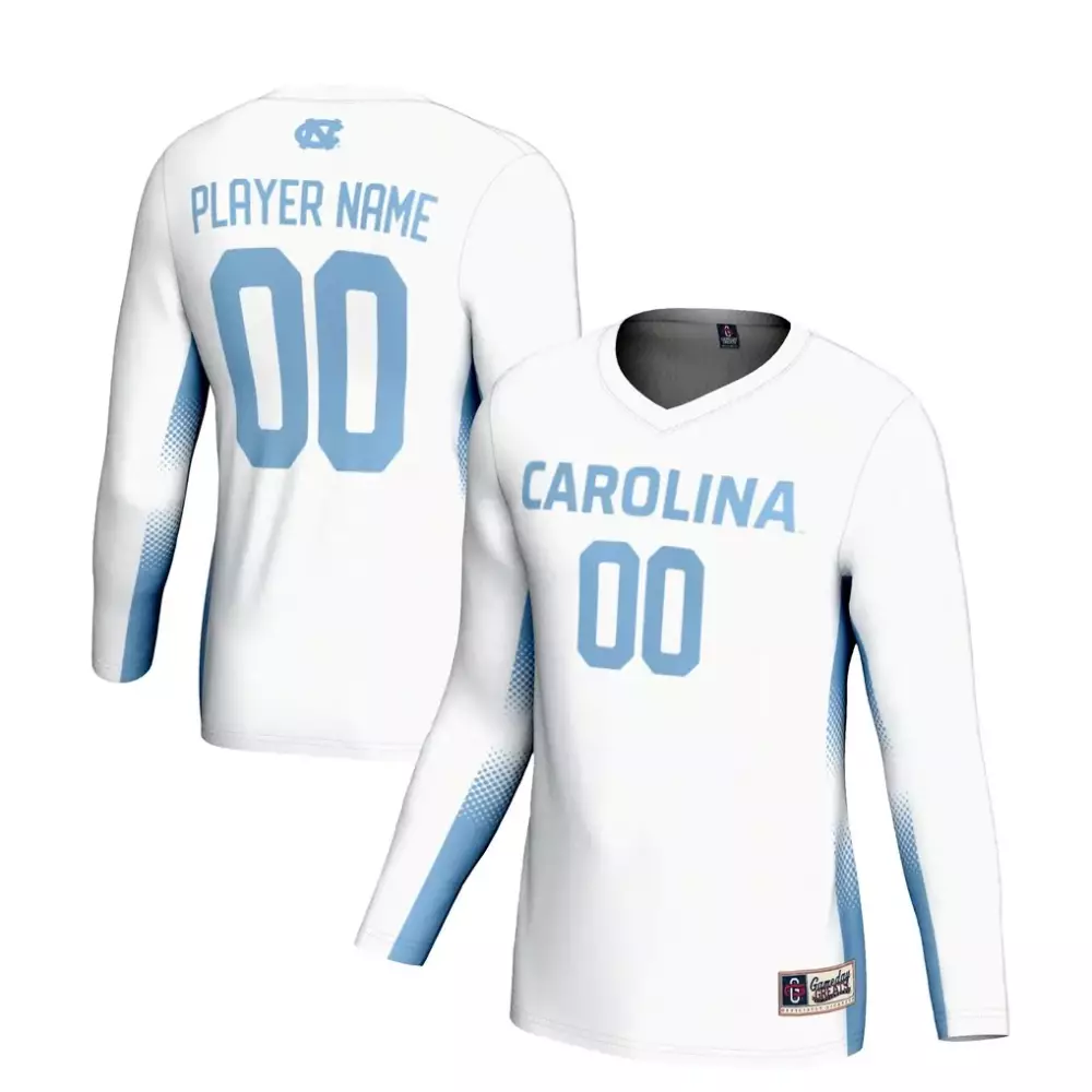 Custom North Carolina Tar Heels Jersey White Standard Light Blue Gameday Unisex