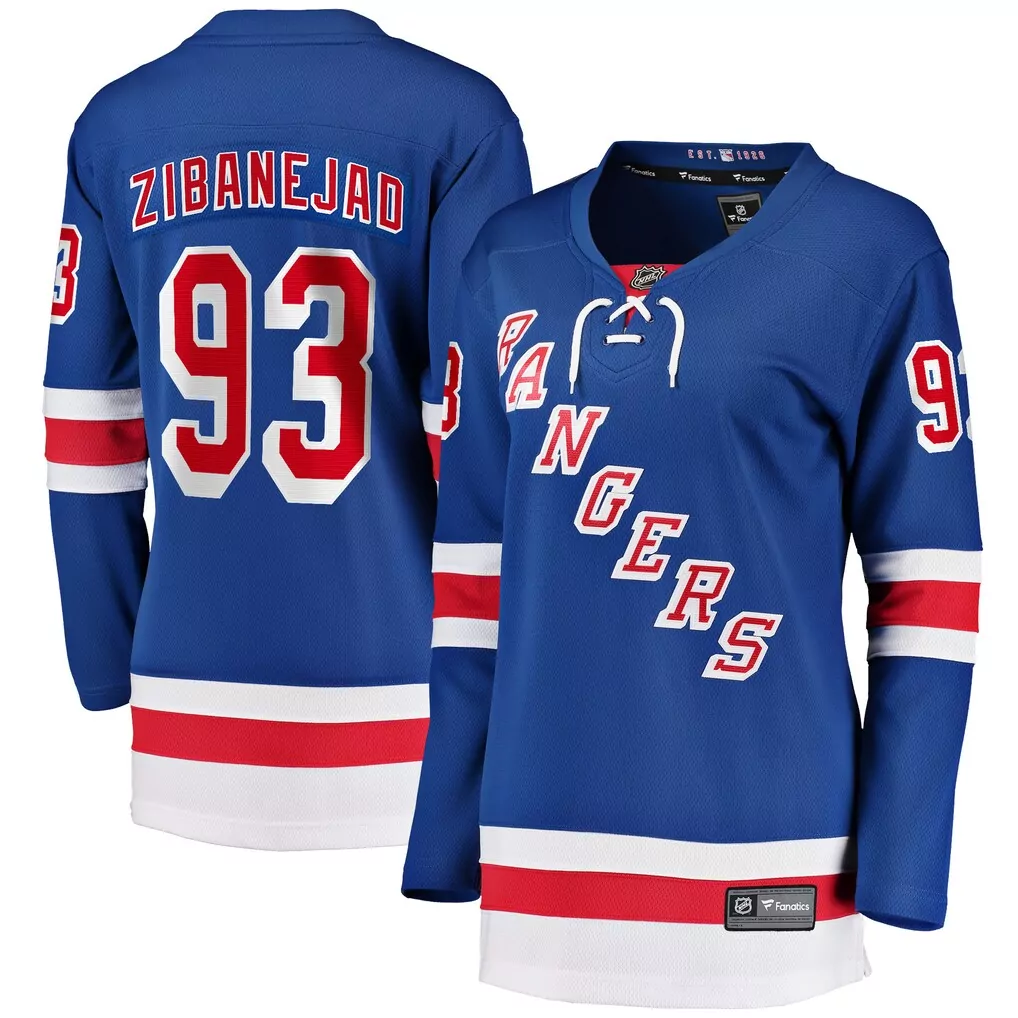 Mika Zibanejad 93 Jersey Blue New York Rangers Men Stitched Red White Home Breakaway