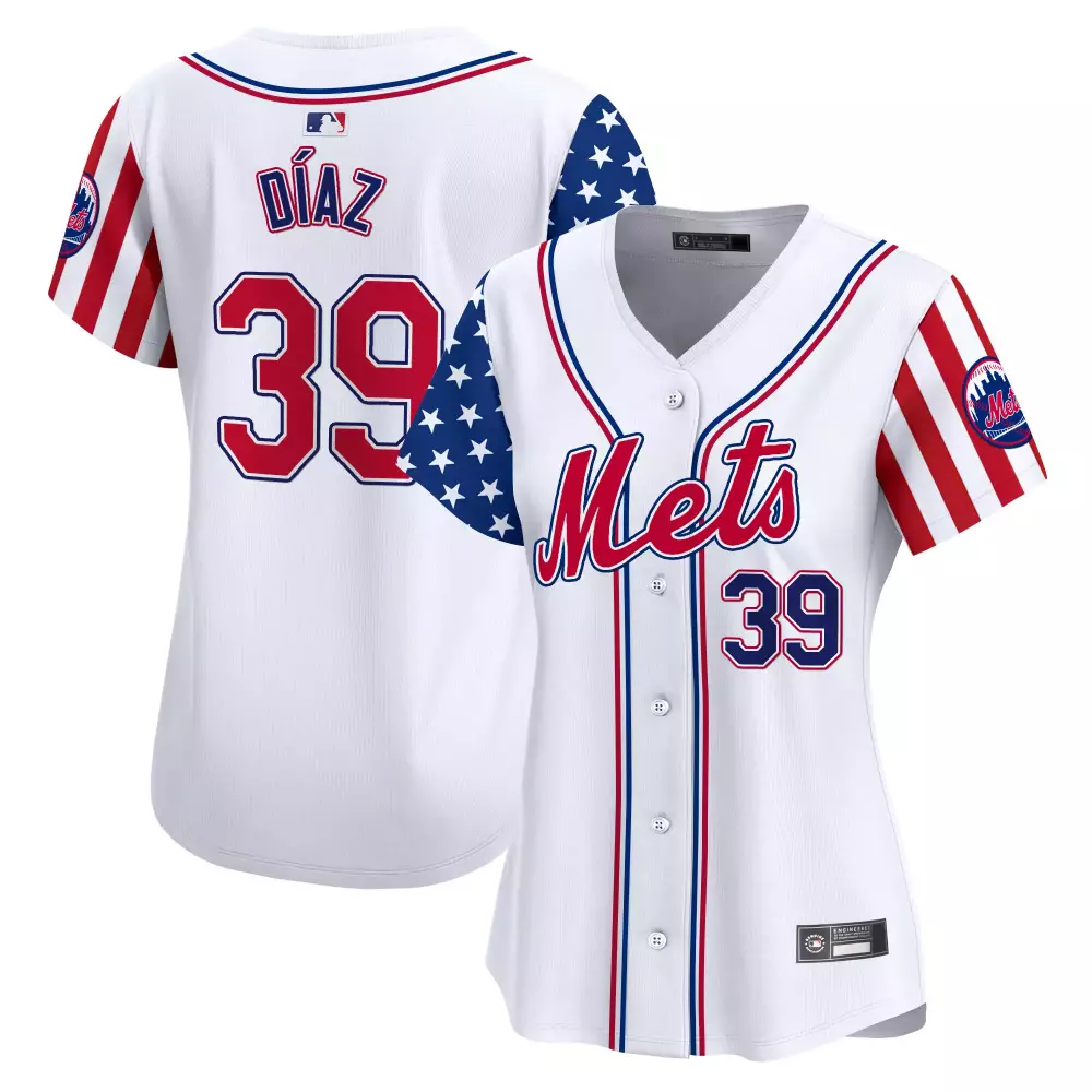 Daz Independence 39 New York Mets Jersey White USA Women Authentic Alternate Custom Design