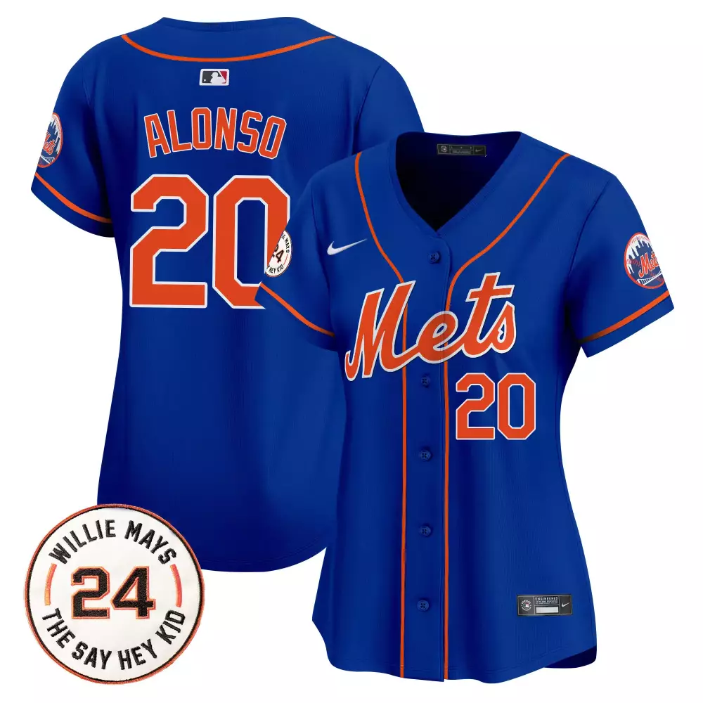 Pete Alonso 20 New York Mets Jersey Blue Willie Mays Men Authentic Orange Vapor Premier
