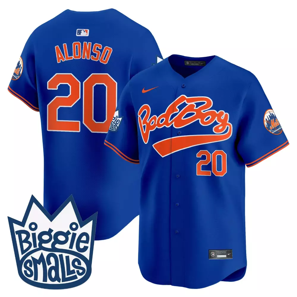 Pete Alonso 20 New York Mets Jersey Blue Biggie Smalls Men Authentic Orange Vapor