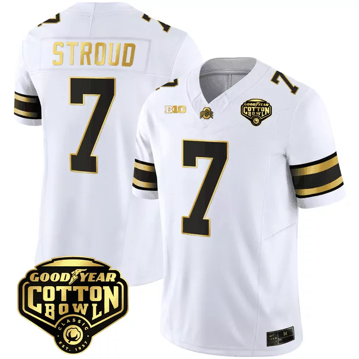Cjstroud Good 7 Jersey White Cotton Bowl Classic Ohio State Buckeyes Goodyear Men