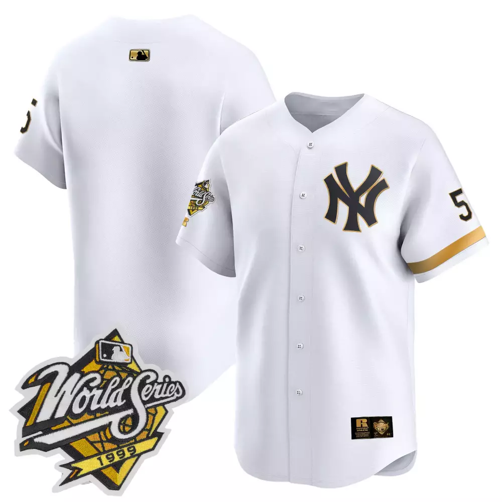 Joe Dimaggio 2 New York Yankees Jersey White 1999 World Series Men Authentic Alternate