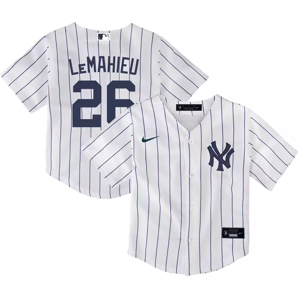 Dj Lemahieu 26 New York Yankees Jersey White Men Authentic Navy Blue Home All Stitched