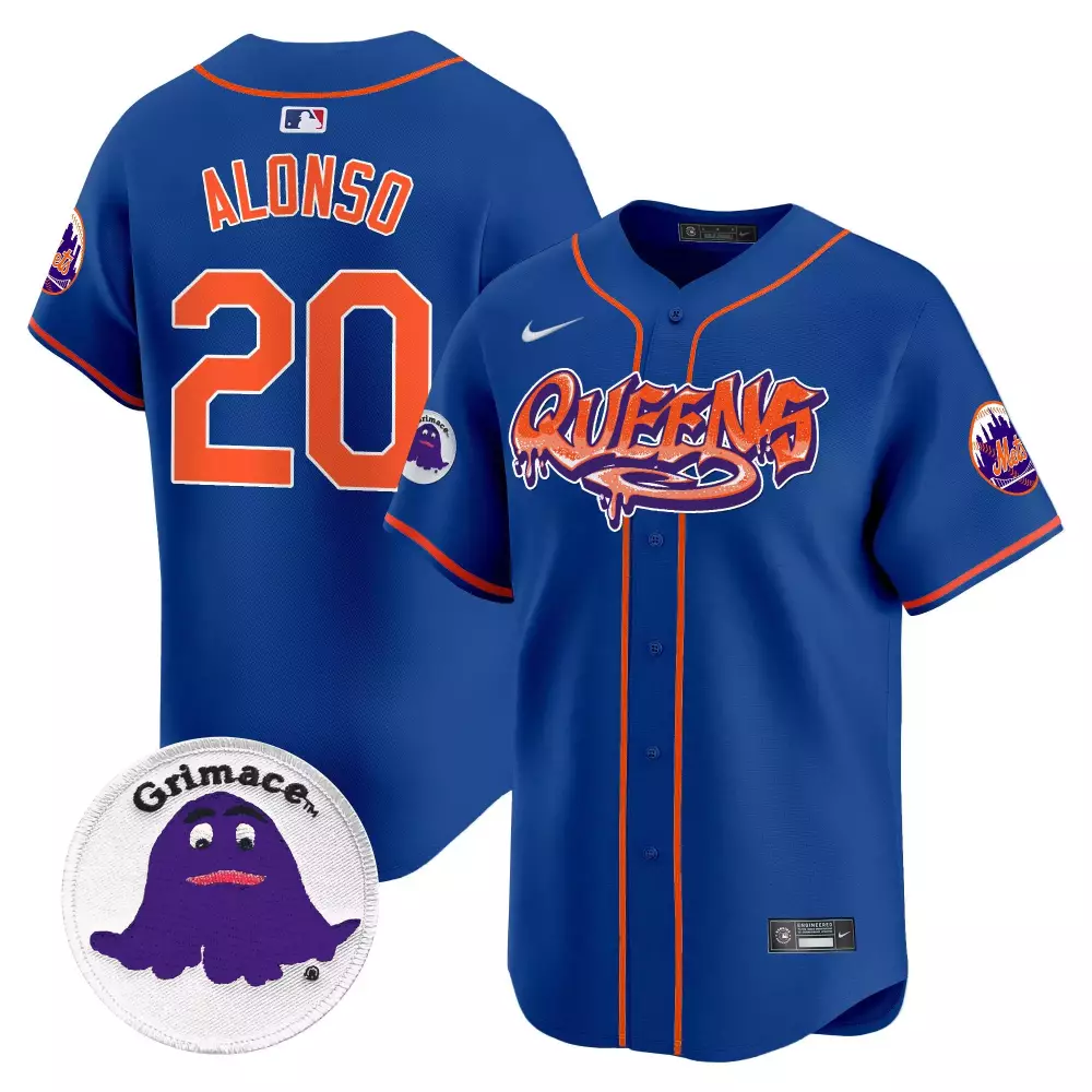 Pete Alonso 20 New York Mets Jersey Royal Blue Grimace Men Authentic Orange White