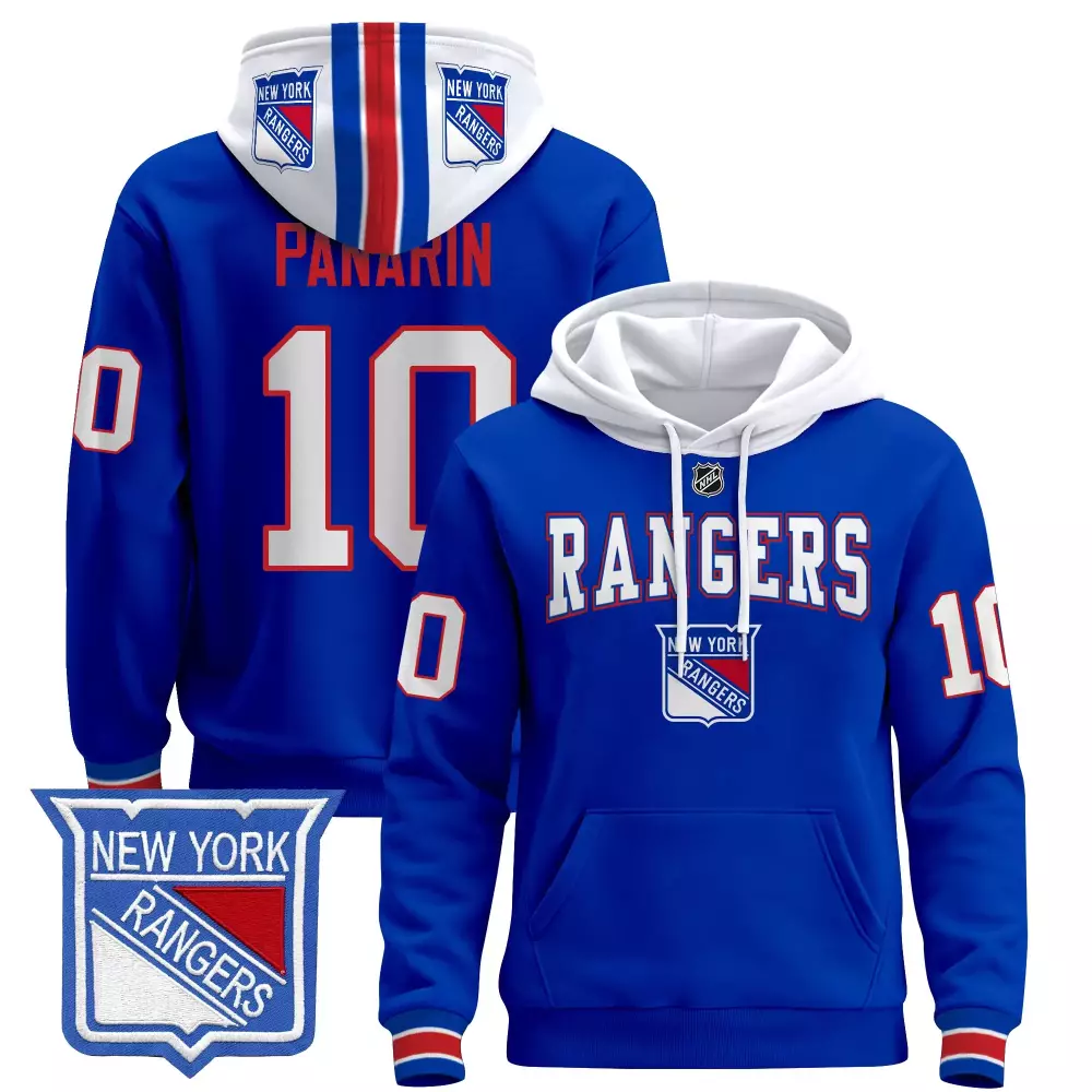 Artemi Panarin 10 Jersey Blue New York Rangers Men Hoodie White Red All Stitched