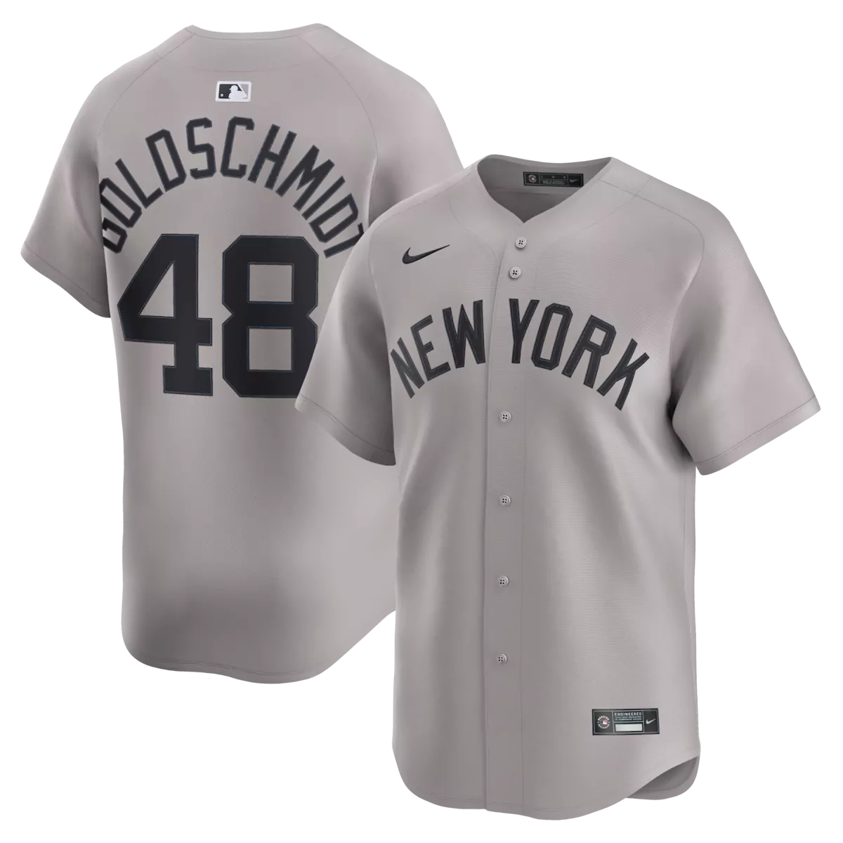 Paul Goldschmidt 48 Jersey Gray New York Yankees Men Authentic Alternate Black Limited