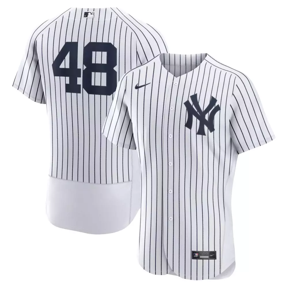 Custom New York Yankees 48 Jersey White Men Authentic Navy Blue Stitched Vapor All