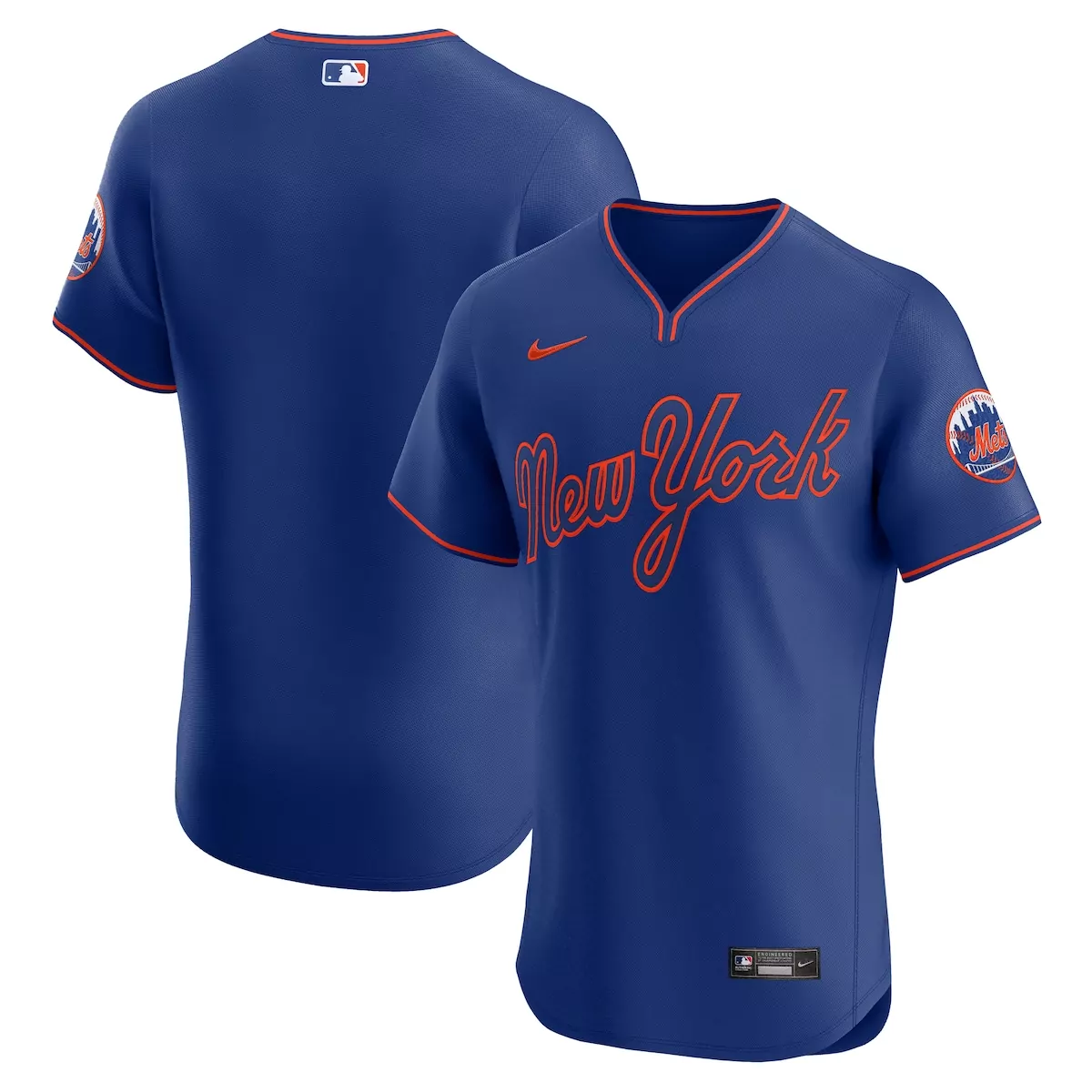 Custom New York Mets Jersey Royal Blue City Connect Men Authentic Design Orange Alternate