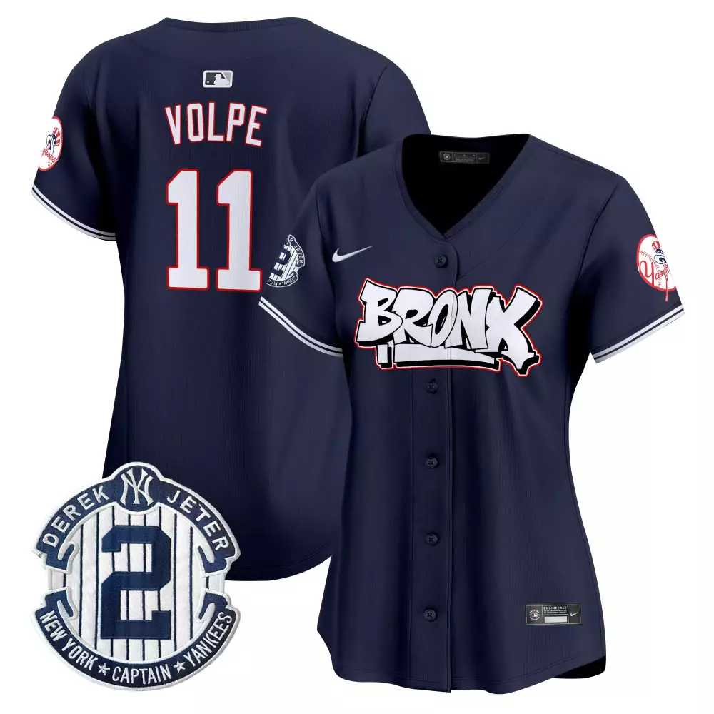 Anthony Volpe 11 New York Yankees Jersey Navy Bronx Women Authentic White Vapor Premier
