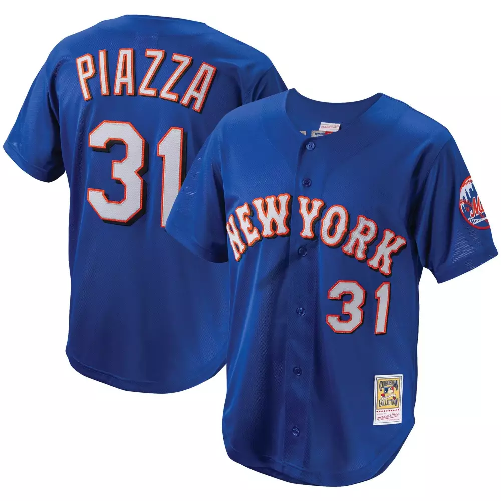 Mike Piazza 31 New York Mets Jersey Royal Blue Cooperstown Collection Men Replica