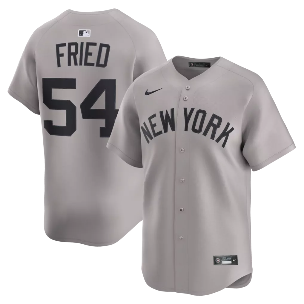 Max Fried 54 New York Yankees Jersey Grey Gothic Sin City Men Authentic Alternate