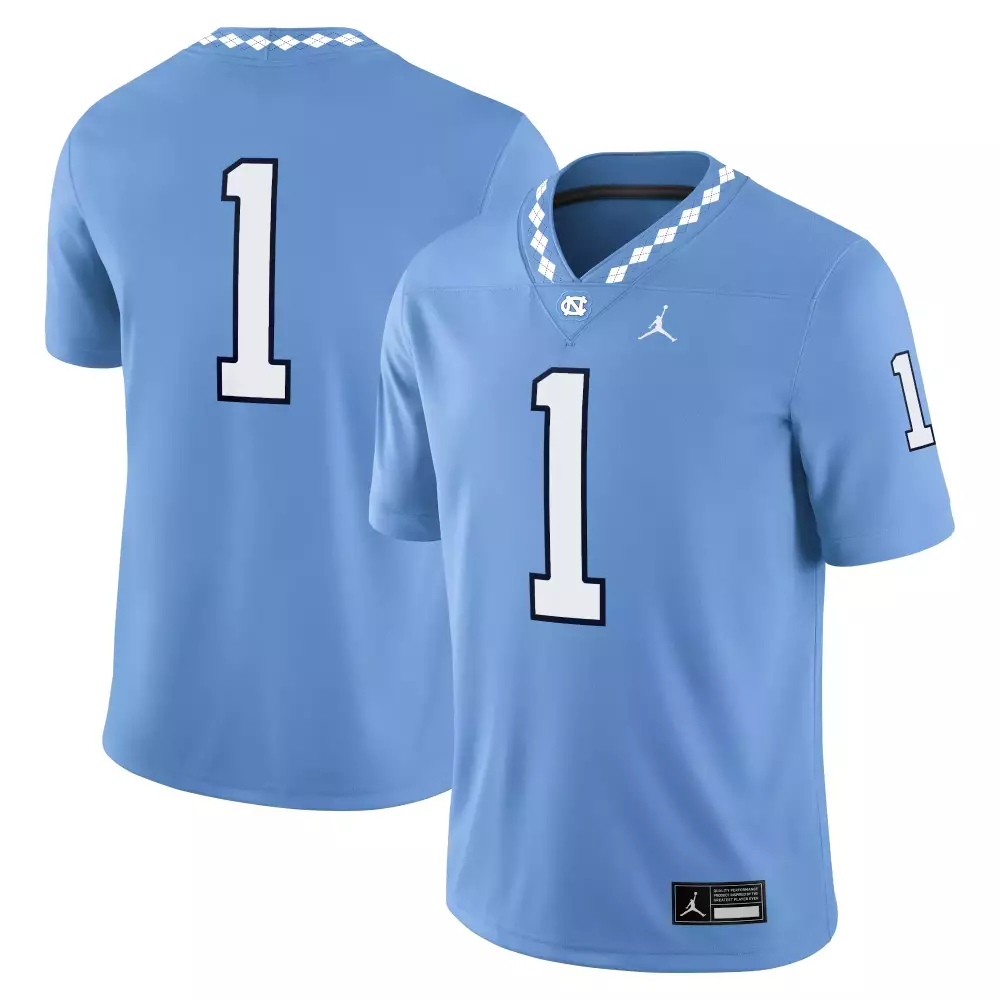 Tar Heels 1 Jersey Light Blue Air Jordan North Carolina Men Authentic White All Stitched