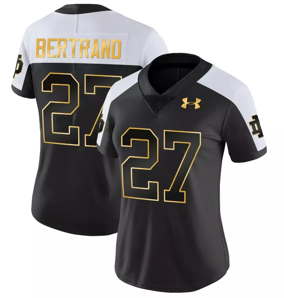 Jd Bertrand 27 Notre Dame Jersey Black Gothic Women Stitched White Gold Alternate