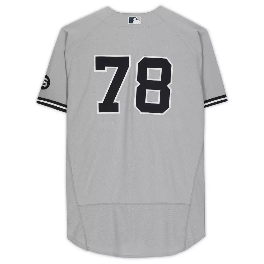 Custom New York Yankees 78 Jersey Grey Gothic Men Replica Alternate Design White