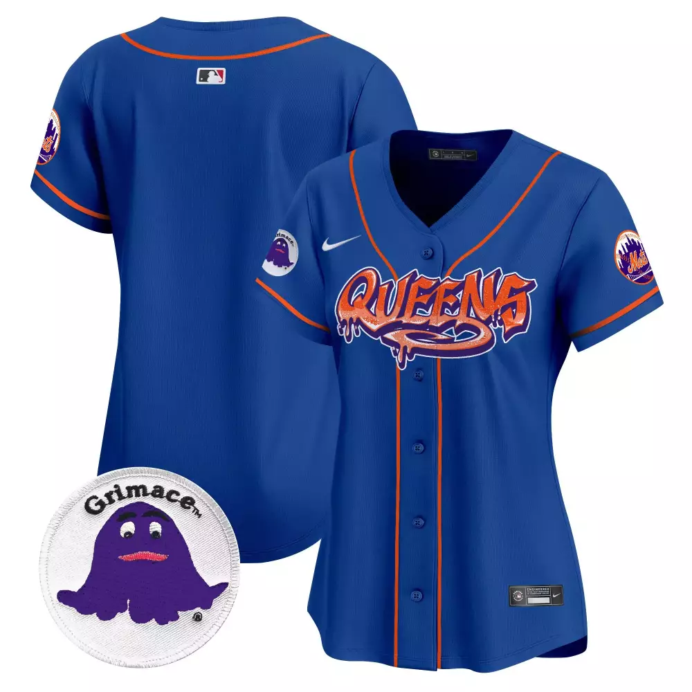 Custom New York Mets Jersey Royal Blue Grimace Women Authentic Alternate Orange White