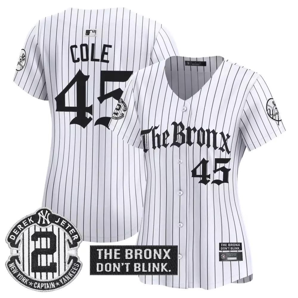 Luka Don 45 New York Yankees Jersey White The Bronx Don't Blink Derek Jeter Captain