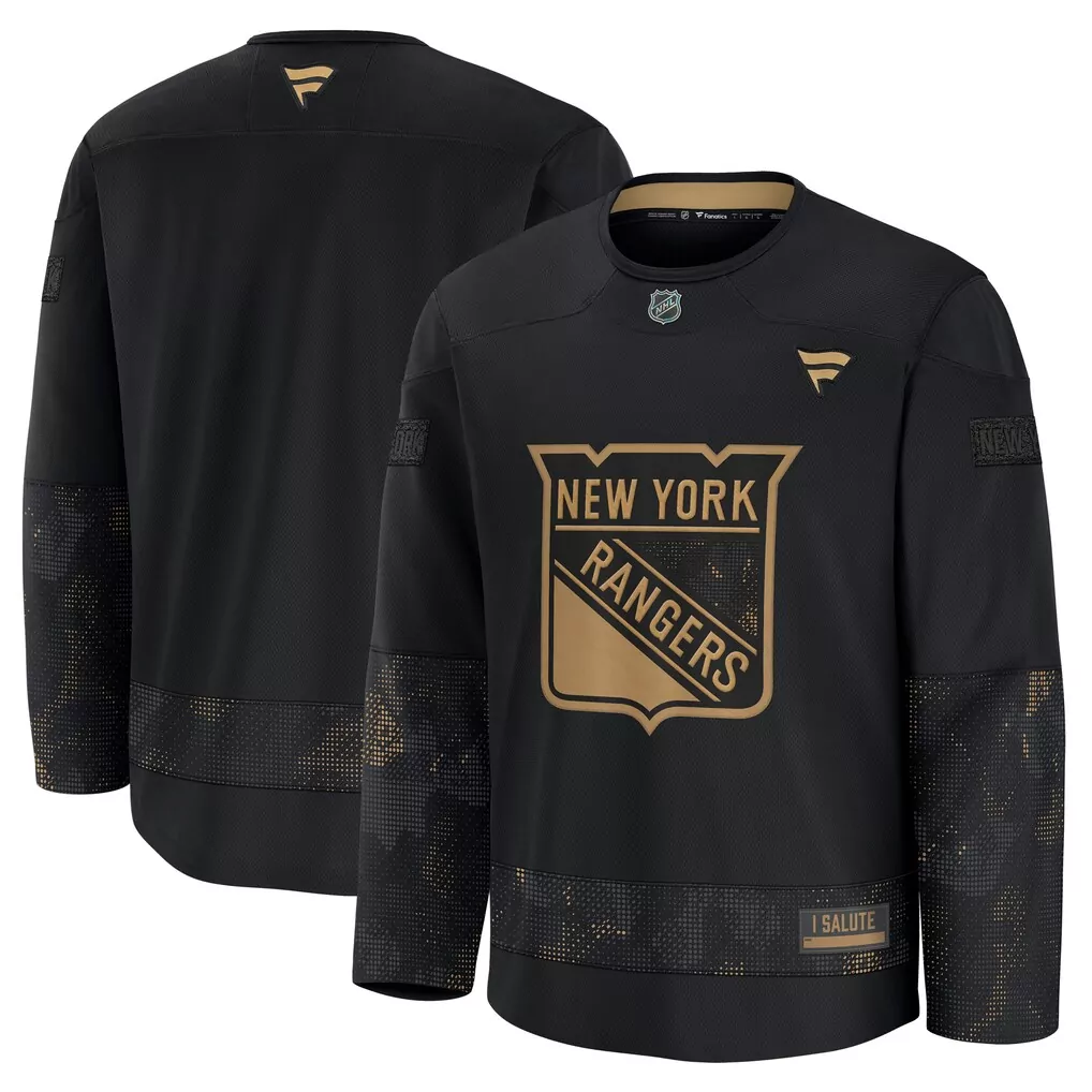 Custom New York Rangers Jersey Black I Salute Men Authentic Design Gold