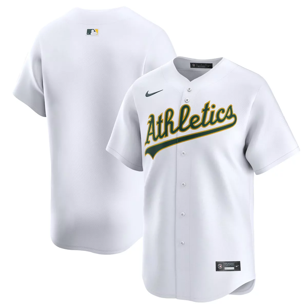 Oakland Athletics Jersey White Men Authentic Green Gold Home Limited