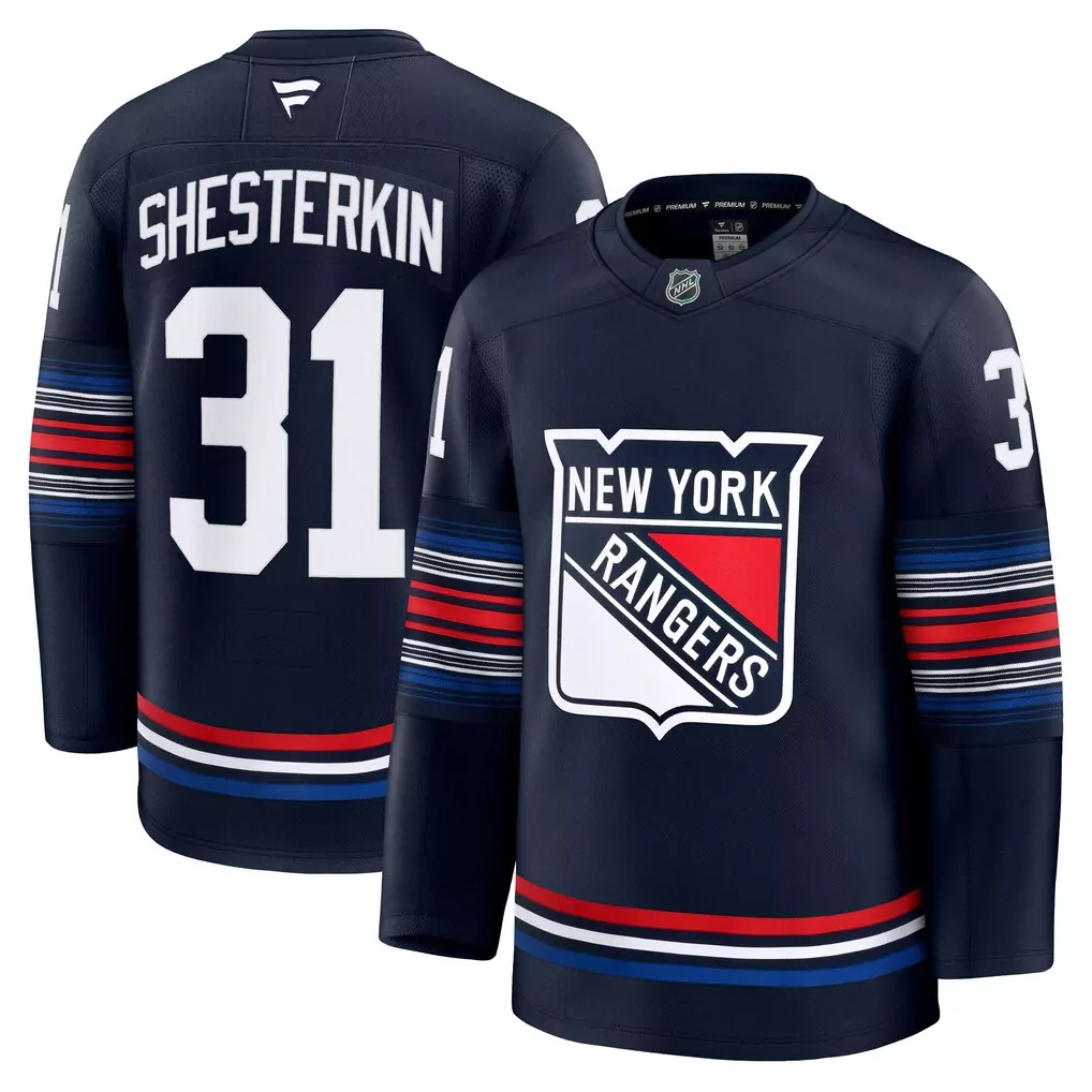 Igor Shesterkin 31 Jersey Navy Blue New York Rangers Men Authentic Red White Alternate