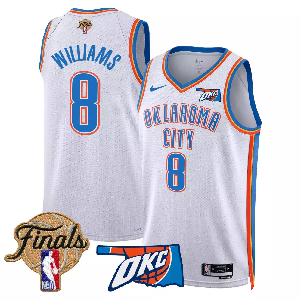 Jalen Williams 8 Jersey White Oklahoma City Thunder Finals Men Authentic Alternate